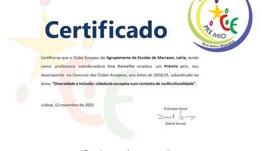 AEM Recebe Reconhecimento da DGE por participação  nos Clubes Europeus