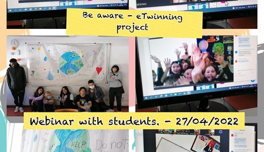 "Be aware", eTwinning project - Webinar with students